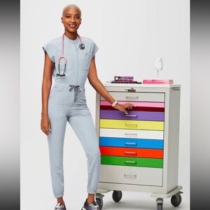 Figs Rafaela Jogger Jumpsuit in Dusty Blue S